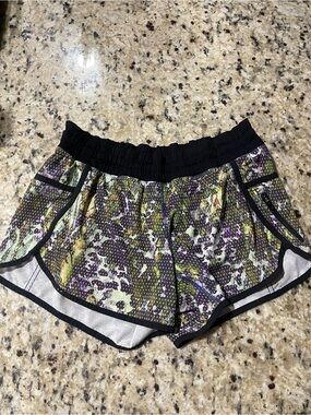 lululemon athletica Purple and Green Printed Athletic Shorts